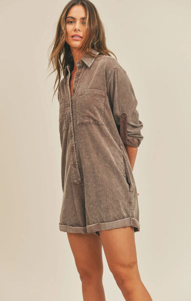washed out corduroy romper