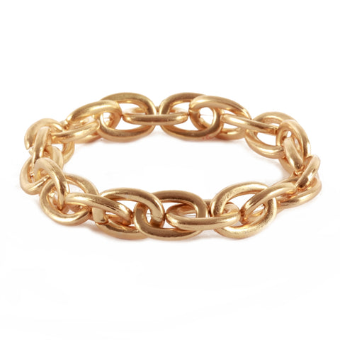 Worn Gold Metal Link Bracelet