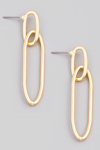 thin oval link earrings