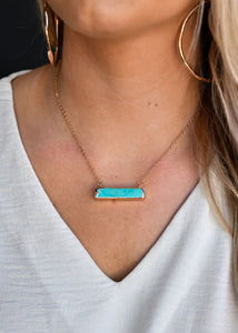 turquoise bar necklace