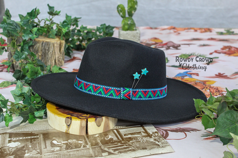 turquoise star hat pin