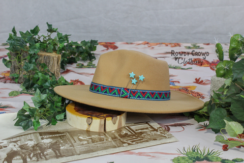 turquoise star hat pin