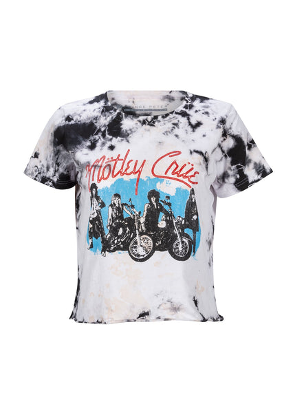 motley crue cropped concert graphic tee