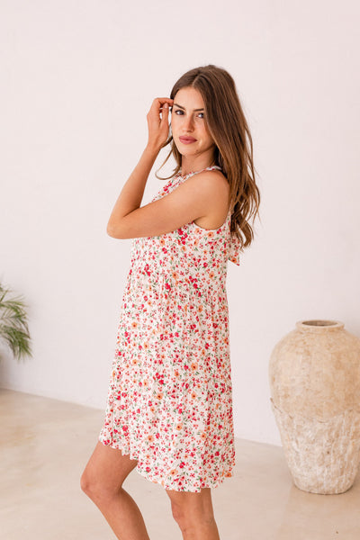 floral halter mini dress