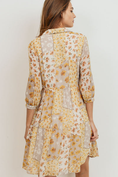 floral patch print dress