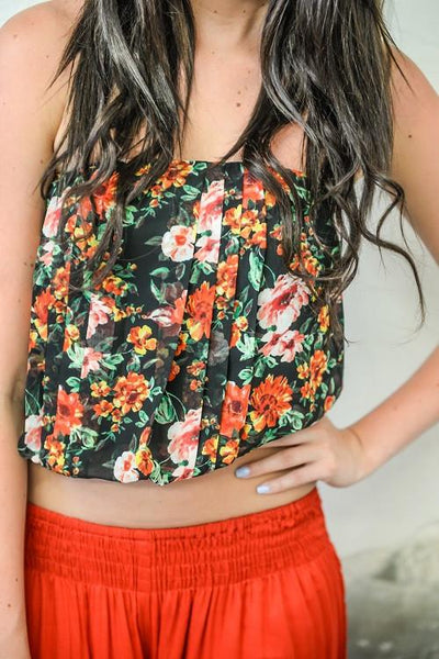 cropped floral blouse