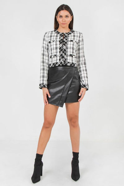 rock on faux leather mini skirt