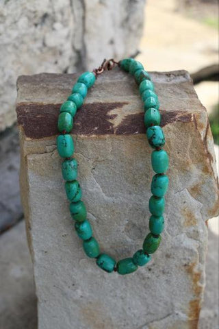 green barrel necklace