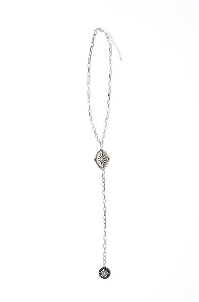 silver concho lariat necklace