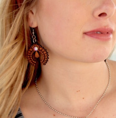 laredo leather squash blossom earrings