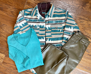 Teal High-Low Tunic Sweater