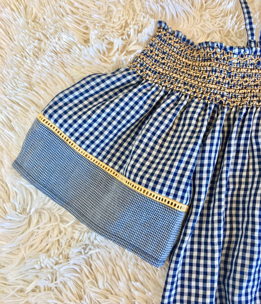 blue gingham  top