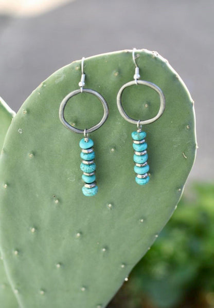 turquoise stacked earring