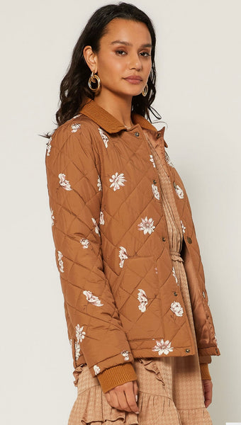 floral quilted jacket xs