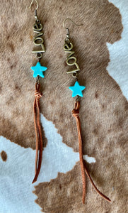 love turquoise star earrings