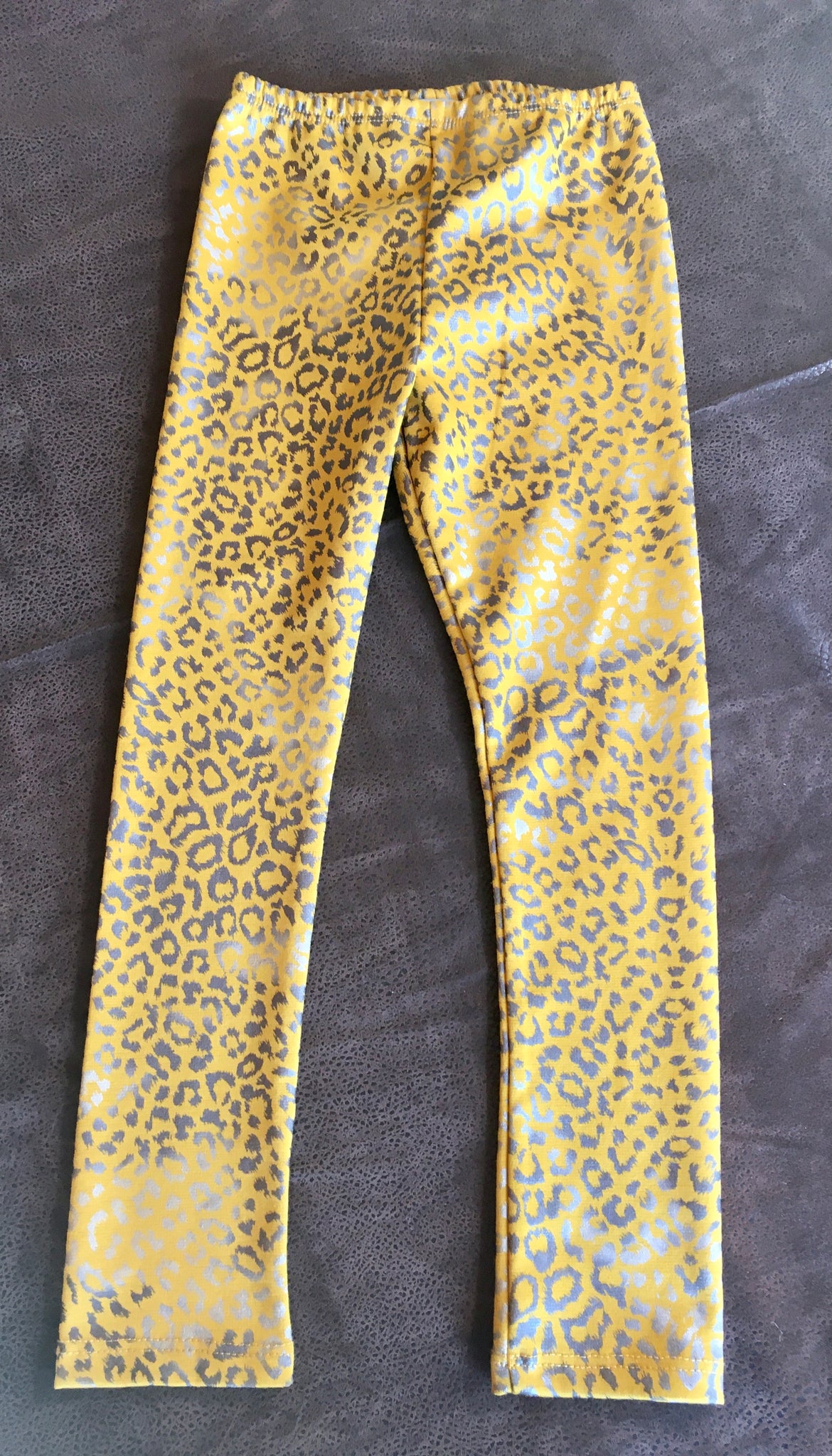 mustard metallic cheetah legging 12/18m