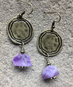 lavender stone earrings
