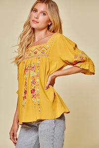 mary marigold embroidered blouse m