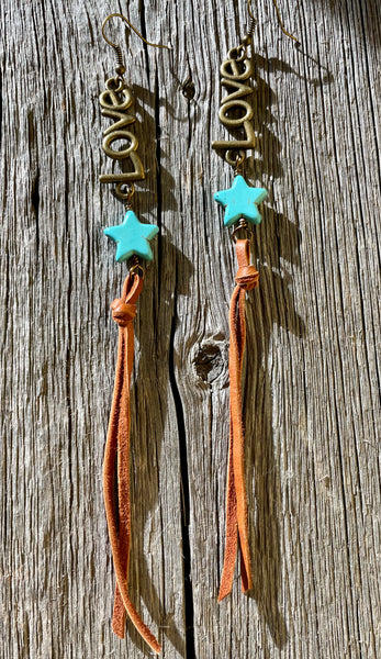 love turquoise star earrings