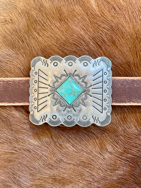 Distressed Leather Concho Belt