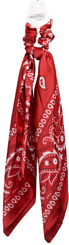 red paisley scrunchie scarf combo