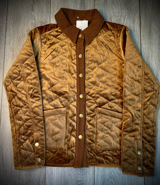 velvet quilt cozy jacket