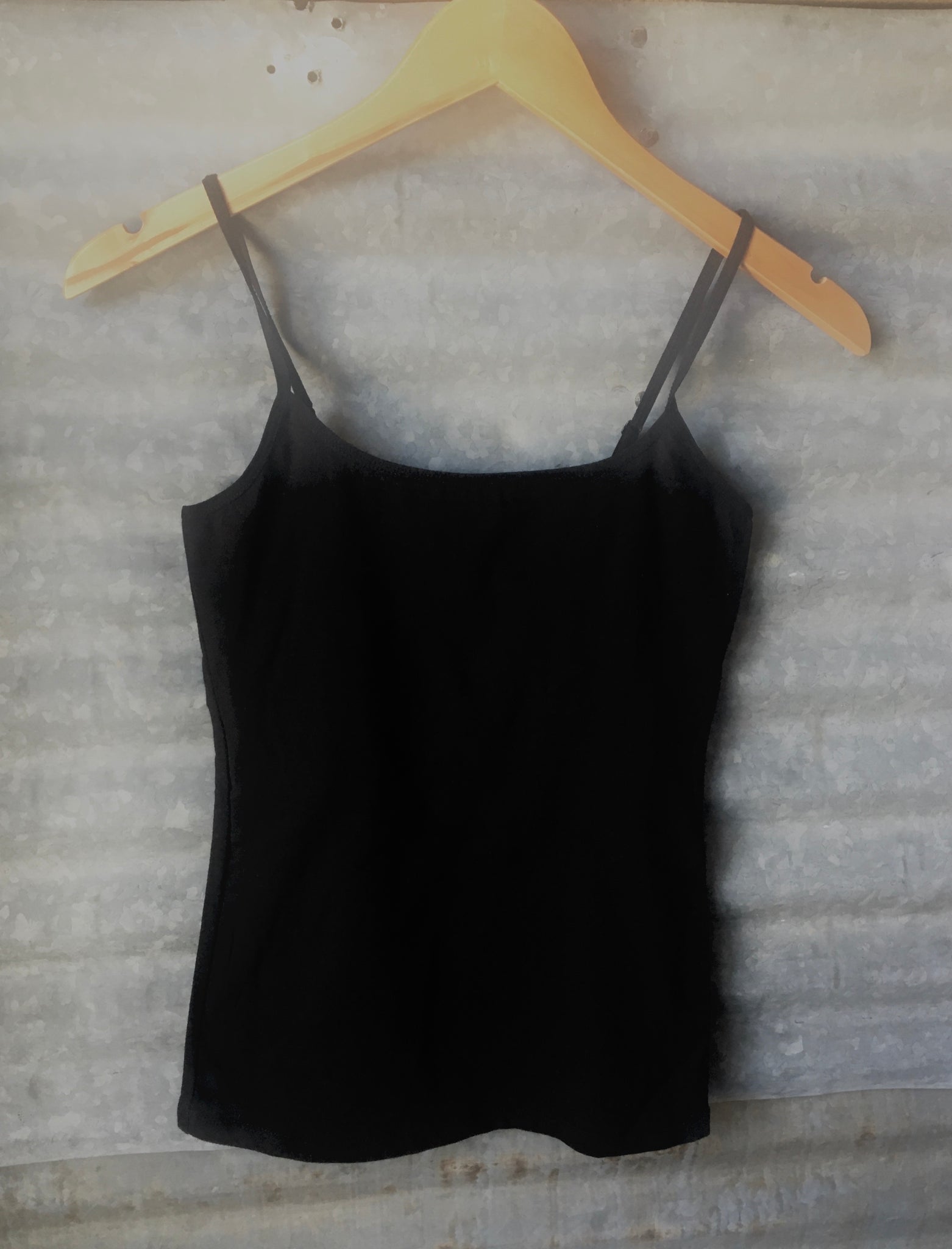 black spaghetti strap tank