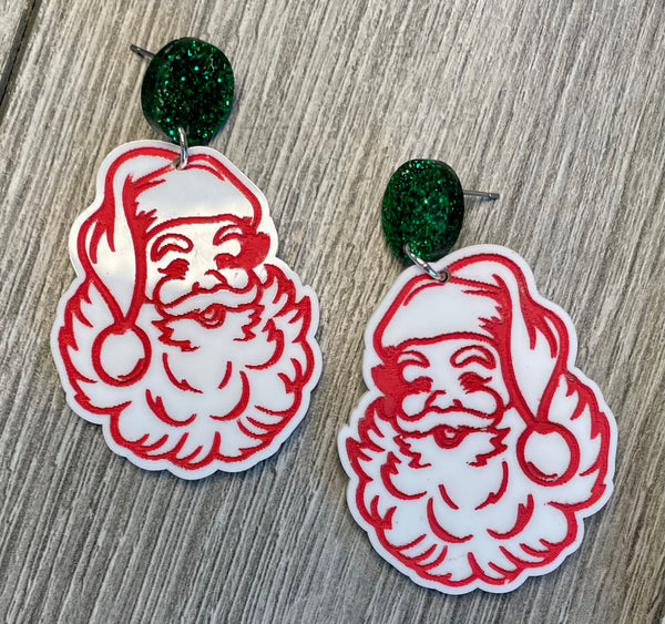 Retro Style Santa Earrings