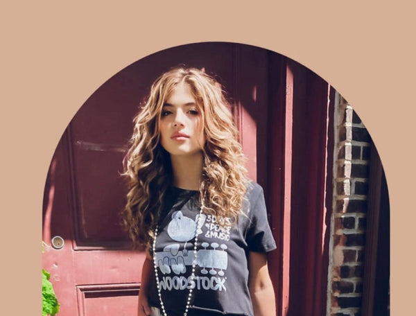 woodstock poster cropped graphic tee