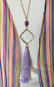 lavender tassel necklace