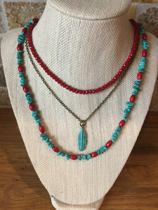 red & turquoise necklace