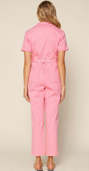 hot pink utility jumpsuit