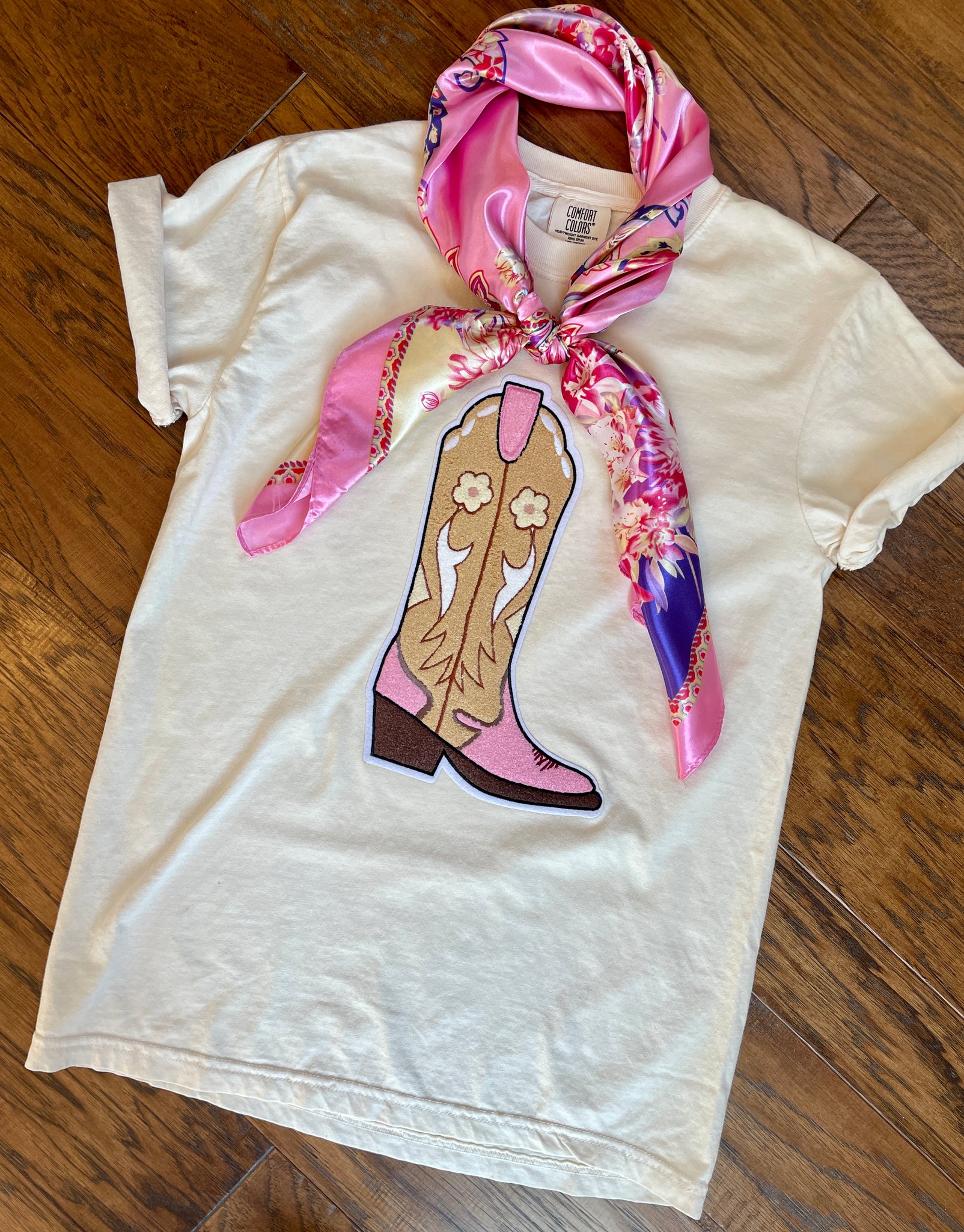 Chenille Cowboy Boot Tee