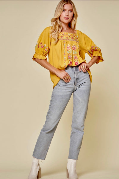 mary marigold embroidered blouse