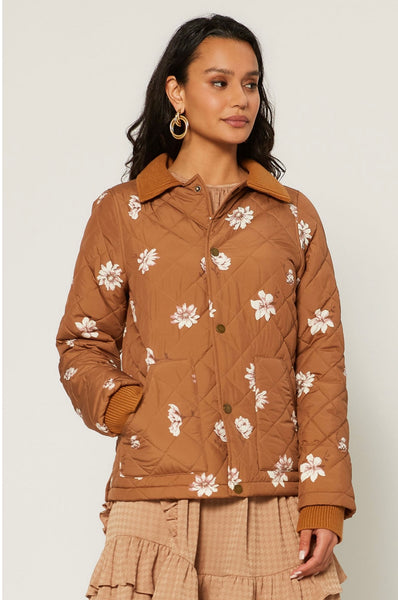 floral quilted jacket s