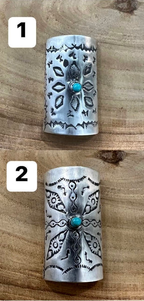 Sterling Silver & Turquoise Hair Braid & Scarf Cuff