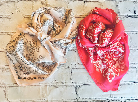 pink classic bandanna scarf