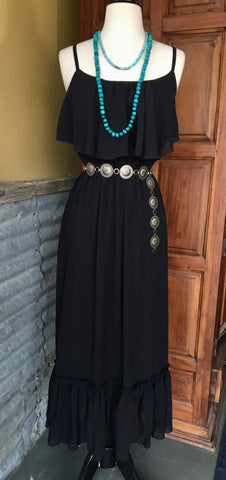 black ruffle dress s