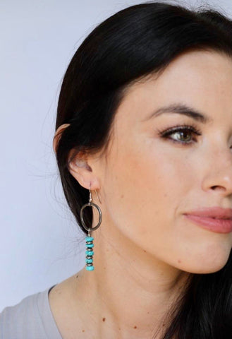 turquoise stacked earring