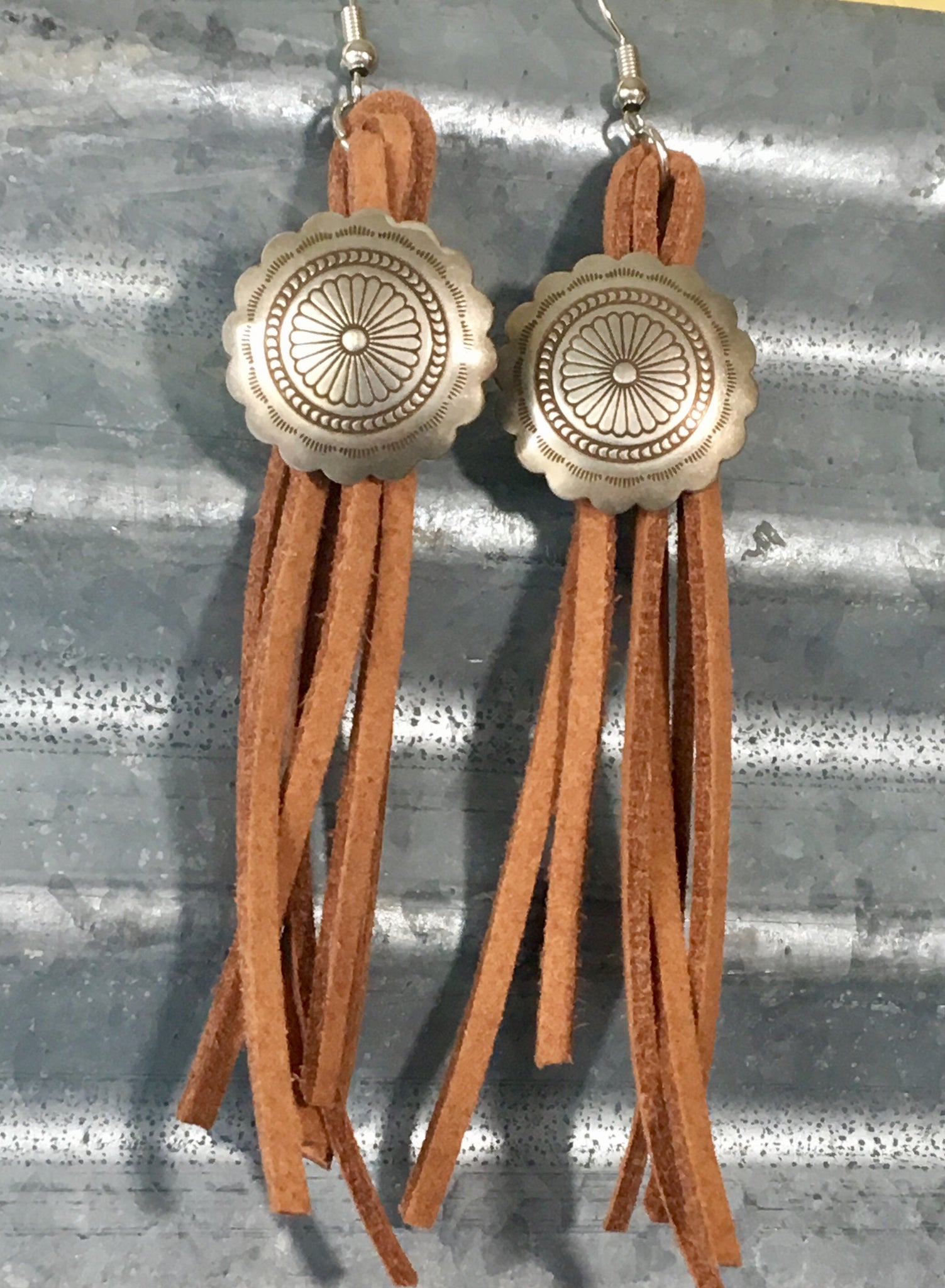 silver concho earrings