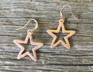 rose gold cutout star earrings