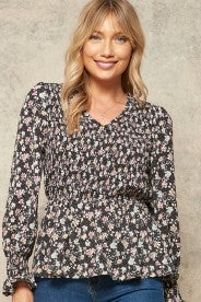 floral peasant blouse