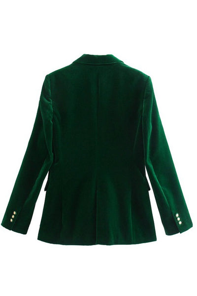 green velvet blazer