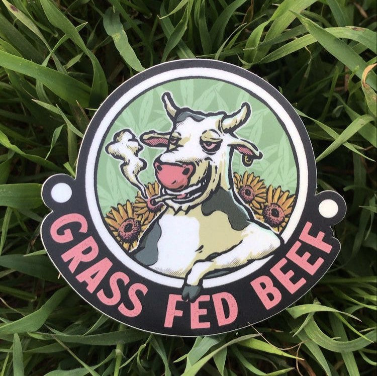 grass fed beef sticker